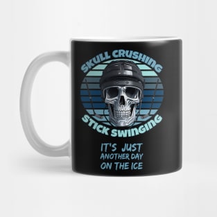 Ice Hockey Skull Crushing - stick swinging Mug